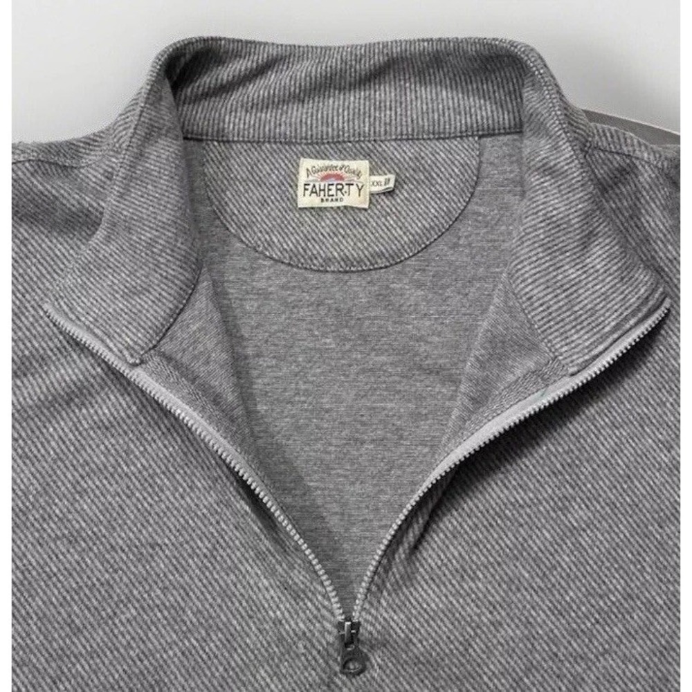 Mens FAHERTY 1/4 Zip Pullover SOFT Sweater Golf Cotton Blend Sz XXL 2XL EC ⛳️